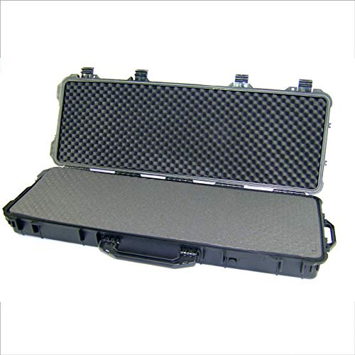 BUZE Waffenkoffer Gewehrkoffer 58 Liter mit Schaum Innenmaße 1282x343x133 mm Outdoor Wasserdicht Munition Jagdkoffer Pistolenkoffer Koffer Gewehrkoffer lang 3 Schaumstoffeinlagen