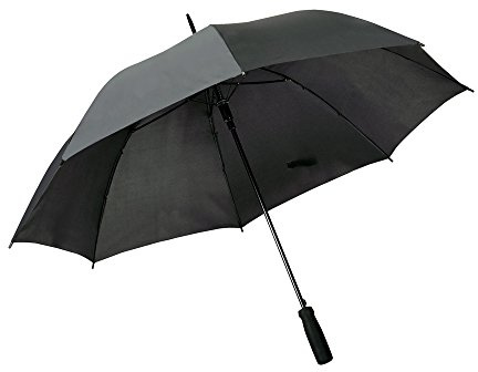 eBuyGB Large Wedding Umbrella Colourful Automatic Brolly Wedding Photographer Parasol Folding Umbrella, Long Umbrella with Stick Handle Rain - Black 41 Inch / 105cm Span 82cm Length