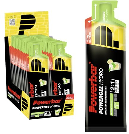 Powerbar - PowerGel Hydro - Mojito - 24x67ml - Gel énergétique riche en glucides - Sodium - 51mg de caféine