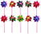 36 Pieces Plastic Rainbow Pinwheel, Lawn Garden DIY Windmill, Children Kids Party Pinwheels Wind Spinner Set for Kids Toy Garden Lawn Decor, Fun Carnival Party Toy, Flamboyant Colors, 15 x 36.5cm