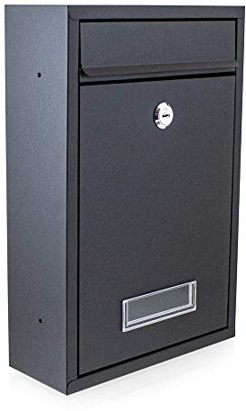 BITUXX® Kompakter Mini Briefkasten Wandbriefkasten Letterbox erweiterbar zur Briefkastenanlage (Schwarz)