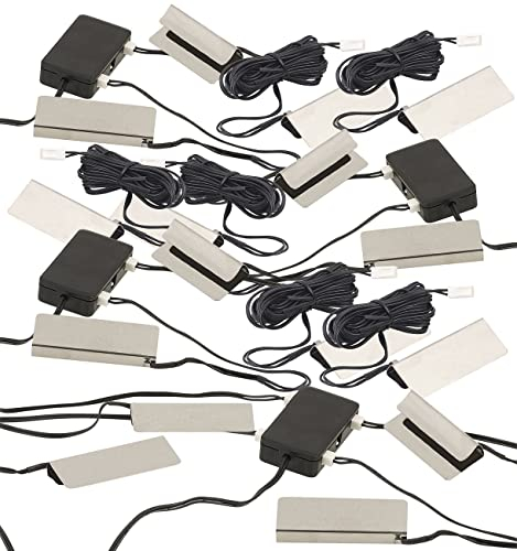 Lunartec Beleuchtung Vitrine: 4er-Set LED-Glasbodenbeleuchtungen, 16 Klammern mit 48 LEDs (Clips, Schrank Galsregal Lampe)