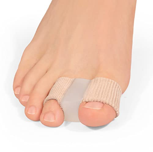 4 PCS Toe Spacers Separators - Kimihome Wicking& Breathable Fabric Bunion Corrector with Gel Lining for Bunion Pain Relief and Overlapping Toe, Gel Bunion Corrector with Double Loops