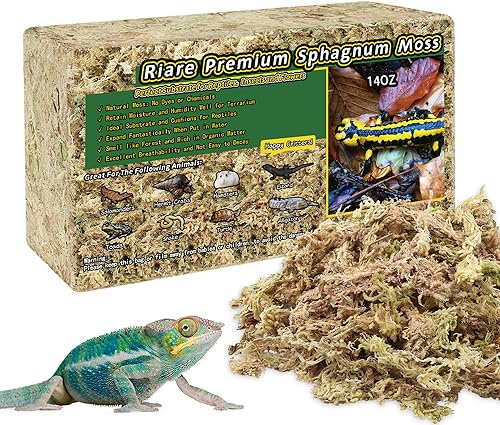 Riare 14OZ Natural Sphagnum Moss for Reptiles- Terrarium Reptiles Moss