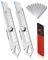 FAOKZE Cutter,2 PCS Cutter Professionnel,Rétractable en Acier Inox,Cutter Professionnel,couteau utilitaire,Cutter Retractable,avec 10 Lame Cutter pour Bureau, Maison, École
