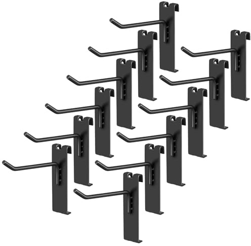 Operitacx Ganchos De Pared De Rejilla 12 Piezas 4.33X3.54X0.98In Ganchos Metálicos Resistentes Para Organizador De Paneles De Rejilla Y Exhibición En Tiendas Y Hogar