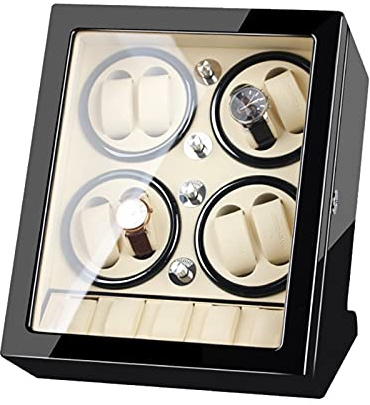 MYUYEE Caja De Exhibición para Relojes, Estuche Enrollador De Relojes De Alta Gama, Caja Enrolladora De Relojes Automática para 8 Relojes + 5 Almacenamientos Adicional