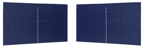 Lot de 2 Parois Latérale pour Tonnelle, Panneaux Latéraux pour Pavillon 2 pcs Bleu 400x195 cm PE et Acier