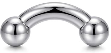 Funseedrr 316L Surgical Steel Internally Threaded Bent Curved Barbell 2G 4G 6G 8G 10G 12G 14G 00G 0G