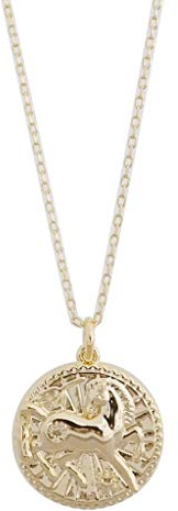 Honeycat Chinese Zodiac Coin Necklace in Gold, Rose Gold, or Silver | Minimalist, Delicate Jewelry (Horse/G)