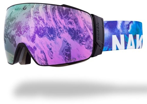 NAKED Optics The STORM Skibrille Männer, Ski Brille Frauen, Snowboardbrille, Skibrille mit optionalen Wechselgläsern für schlechtes Wetter, Schneebrille, Skiing Goggles (Art)