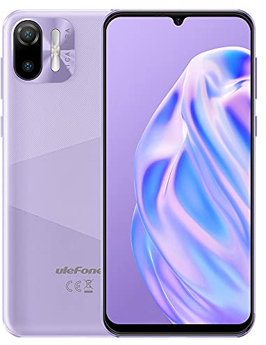 Ulefone 3G Téléphone Portable Debloqué Note 6, 8,5mm Ultra Mince Dual SIM Smartphone,Écran HD+ 6,1'',Fente pour 3 Cartes, Android 11 Go,1Go + 32Go,Caméra 2MP+5MP,Déverrouillage du Visage GPS Violet