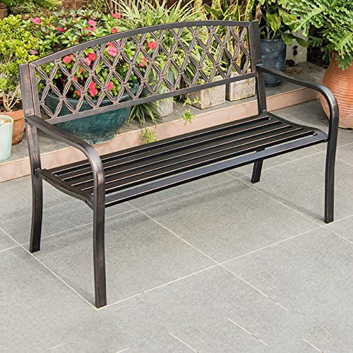 Utomhusbänk Parkstolar,trädgårdsbänk Loungestol med ryggstöd i mesh,antik Finish Barrel Trädgårdsbänk,metall Balkong Veranda Sits Planterare