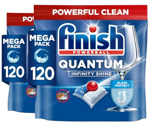 Finish Quantum Infinity Shine Dishwasher Tablets Bulk | Scent : Fresh | Size: 240 Dishwasher Tabs (120 tabs x 2)| For Sparkling Clean