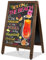 VAIIGO Kundenstopper mit lackiertem Holzrahmen 105 x 45 cm Aufsteller Werbetafel Gehwegaufsteller Magnetische Holztafel Kreidetafel Restaurant-Tafel Plakatständer