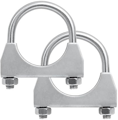 2 Pièces de Collier D'échappement, ø54 mm Collier de Serrage, Collier de Serrage pour Tuyau D'échappement en Acier Inoxydable, pour pot D'échappement en Forme de U, Raccordements de Tuyaux