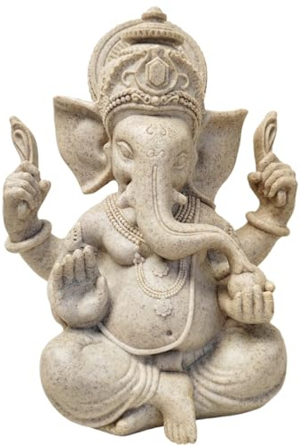 Statue Idolo Indiano,Decorazioni per Ufficio,Figure Decorative, Statuette Decorative Casa, Soggiorno Decorativo Moderno da Appoggiare, Scultura Astratta in Poliresina, Idea Regalo（18cm/Arenaria）