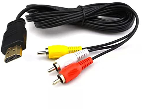 Yiany HDMI auf AV Kabel, 1080P HDMI Stecker zu 3-RCA Audio Video Konverter Kabel, AV Komponenten Adapter für HDTV DVD – 1,5 m
