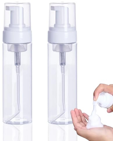 Återpåfyllningsbar pumpflaska tvåldispenser – PEPAX Pack med 2 200 ml plastpumpdispenser transparent reseflaska tvåldispenser för familj resor och affärsresa