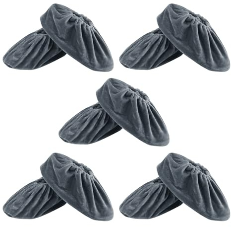 HDGSAFD 5 Paires De Couvre-Chaussures En Velours Gris, Couvre-Chaussures Réutilisables, Couvre-Chaussures Antidérapants, Couvre-Chaussures Maison/Intérieur