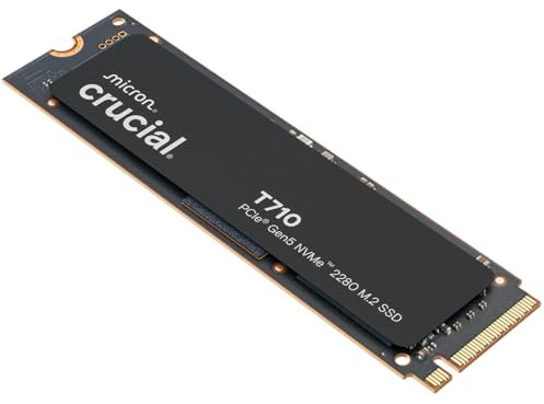 Crucial T710 2TB SSD NVMe M.2 PCIe 5.0 x4 Gen5, Read/Write Speeds up to 14,500/13,800 MB/s, Laptop & Desktop (PC) Compatible, TLC NAND, Solid State Drive - CT2000T710SSD8-01