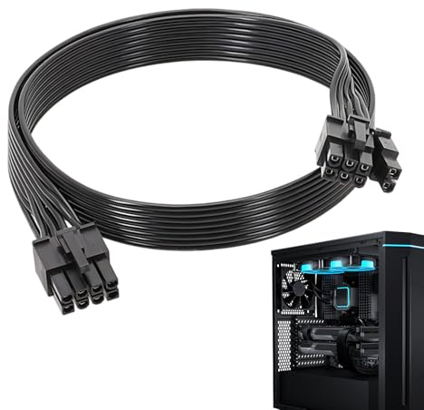 FinalCool 8-polig GPU-kabel, 60 cm 8-stifts PCIe-strömkabel, ATX-kontakt till 6+2, grafikkort, strömkabel med säsong, Corsair, Thermaltake, ARESGAME modulära nätaggregat, inte för EVGA PSU