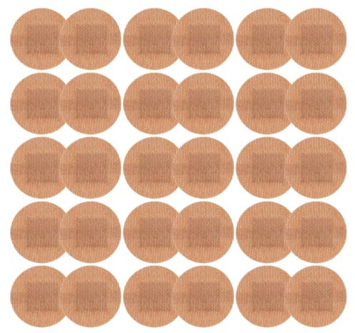 TEHAUX Vendajes Adhesivos Elásticos Redondos 30 Mm Transpirable para Dedos y Articulaciones, 50 Unidades, Vendajes para Primeros Auxilios y Protección de Heridas