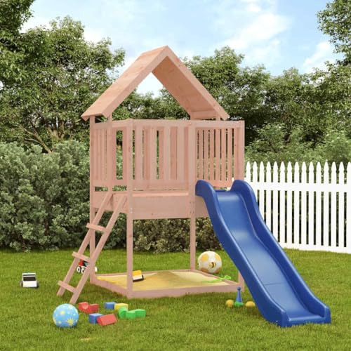 Genérico Parque Infantil de Exterior Madera Maciza Douglas, Columpios y estructuras de Juegos Marrón,3155934