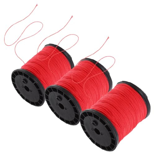 iplusmile 3 Rolls Nylon Masonry String Line Twisted Nylon Twine for Construction Site Building Projects Bricklaying Marking Sturdy Red Cord