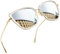 Joopin XL Große Sonnenbrille Damen Katzenaugen und Oversized Sonnenbrille Silber Verspiegelte Vintage UV400 (Silber)