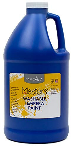 Handy Art Little Masters Washable Tempera Paint, Blue, Half Gallon 64 oz