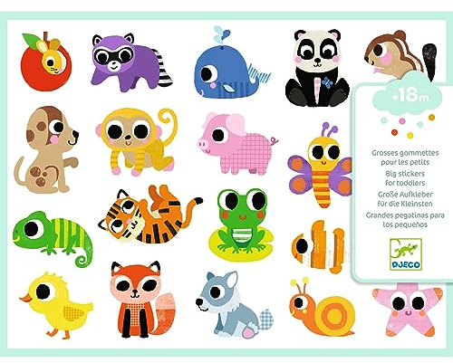 DJECO Tierbabys Aufkleber Luftballons UNISEX-KINDER, mehrfarbig (39084)