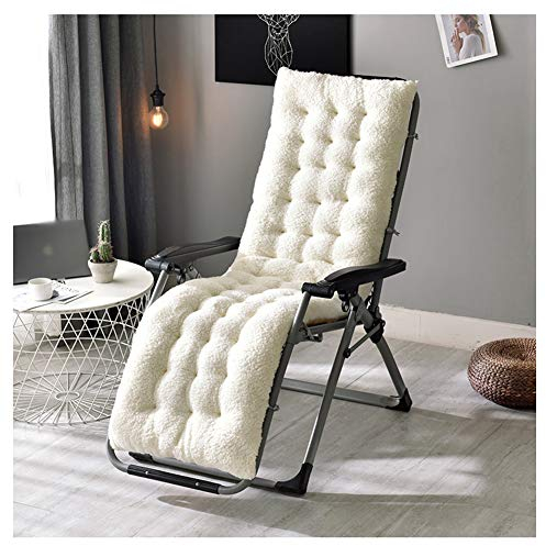 GELing Auflage für Deckchair Flair Liege-Stuhl Polster-Auflage mit Schaumflockenfüllung ,Weiß,160X50X12cm