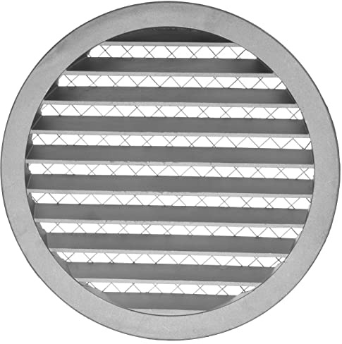 Ø 250mm Redonda Metalica Rejilla de Ventilación con Malla Contra las Aves - Aluminio