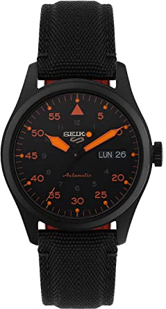 Seiko Montre 5 Sports flieger Automatique Noir et Orange SRPH33K1