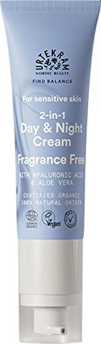 Urtekram Crème jour et nuit pour peaux sensibles - 2 en 1 - Sans parfum - Find Balance - Végétalien, biologique, hydratant, origine naturelle, 50 ml