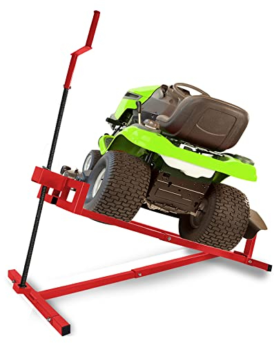 Froadp Crics de Levage pour Tondeuse à Gazon 400KG Tondeuses Autoportées Lifter Inclinaison à 45° Dispositif de Levage Réglable Télescopique Plate-Forme de Levage Tracteur Elévateur