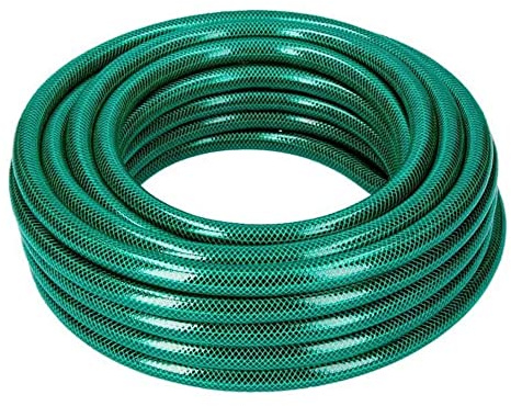 Manguera de jardín verde [50 metros 1/2], resistente y flexible con protección anti-UV y anti-algas. Manguera de riego para lavar el coche, mascotas, llenar la piscina, etc. Accesorios para jardín