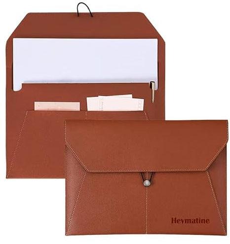 Heymatine PU Leder A4 Aktenordner Dokumentenhalter Wasserdichter Portfolio-Umschlag Tragbar Aktenordner Ideal fürs Büro Schule und Die Mobile Organisation Dateiordner Umschlag Dokumente Halter