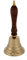 Wellenshop Dekorative Handglocke, Glocke, Klassisch, H: 125 mm, Ø: 50 mm oder H: 180 mm, Ø: 75 mm, Messing / Holz, poliert / lackiert (Klarlack), Hängend