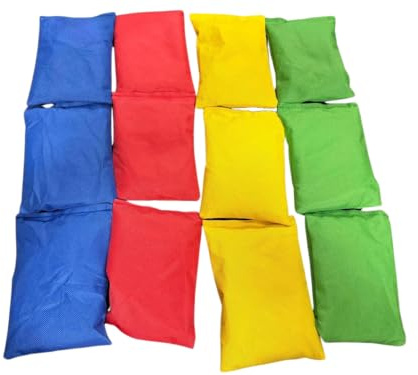 Vertent Throwing Bean Bags (Set of 12) - 4 Colours (Red, Green, Blue, Yellow)