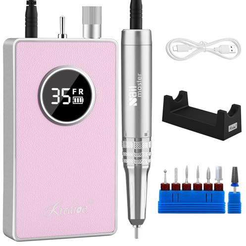 Kredioo Nail Drill - Upgraded Coreless Motor - for Acrylic Gel / Prep Nails