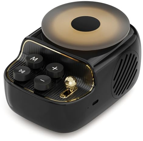 COLSUR presenter till kvinnor flickvän Bluetooth-högtalare mini med nattlampa kvinnor – födelsedagspresent hemkontor dekoration (svart)