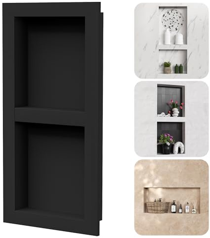 Neohomee 2-Tier XPS Shower Niche,Interior 12X28 Bathroom Wall Niche, Waterproof Recessed Wall Cabinet for Shower Wall,Storage Cubby Ready to Tile