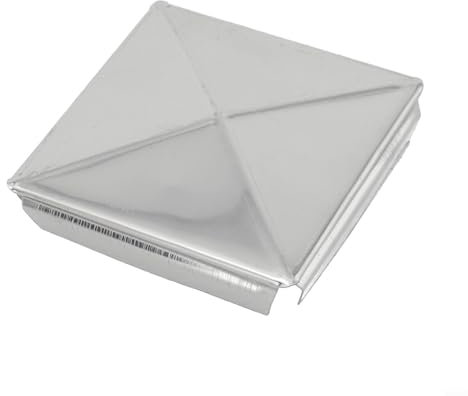 Fauhapyway Lot de 10 capuchons pyramidaux en acier inoxydable galvanisé pour poteaux carrés, décoration de colonne, chapeau, clôture, argent (1 pièce 80 mm)