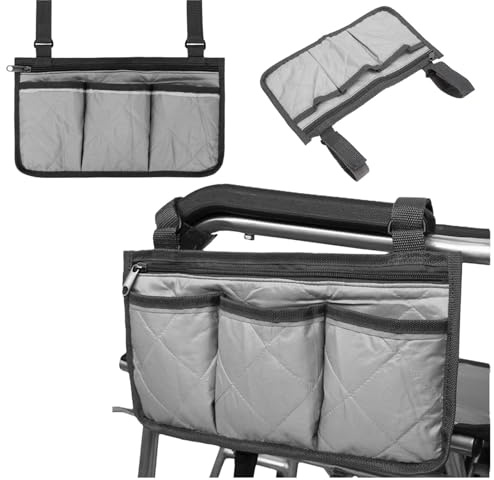tintoke Borsa persedia arotelle,borsaportaoggetti persedia arotelle,Anziani DisabiliBorsa PerSedia aRotelle,Borsa daSediaRotelle con Strisce Riflettenti,Adatto asediearotelle e passeggini.grigio