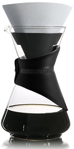 Finum BLOOM AND FLOW - Kaffeebrüher mit Glaskaraffe, Kaffeebereiter, Handbrüh Kaffee, Kaffeezubereiter, Filterkaffee, Pour Over, Kaffeeaufbereiter aus Glas mit Filter, Kaffeekessel, BPA-frei - Schwarz