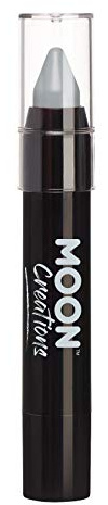 Moon Creations Face Paint Stick Body Crayons | Grey | 3.2g | Sweat Proof & Water-Resistant Face Paint | Cruelty Free, Made in UK | For Kids, Adults, Fancy Dress, Festivals, Halloween
