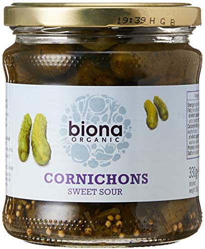 Biona Cornichons with Dill & Mustard Seeds, 330 g