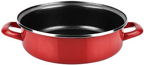 Fagor Optimax - Braisière Rouge, Acier Émaillé, Revêtement Antiadhésif Double Couche, sans PFOA, Toutes Cuisines, Induction, Four, Lave-vaisselle. (24 CM)